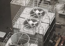 An aerial look at a building's rooftop HVAC equipment